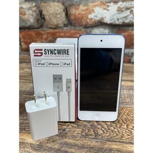 Apple iPod Touch A1574 6th Generation Blue 16GB Bundle W/Cable & Adapter